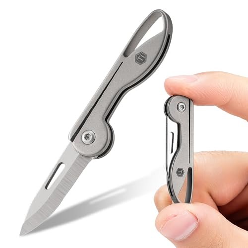 KeyUnity KK05 Mini Titanium Pocket Knife for Everyday Carry