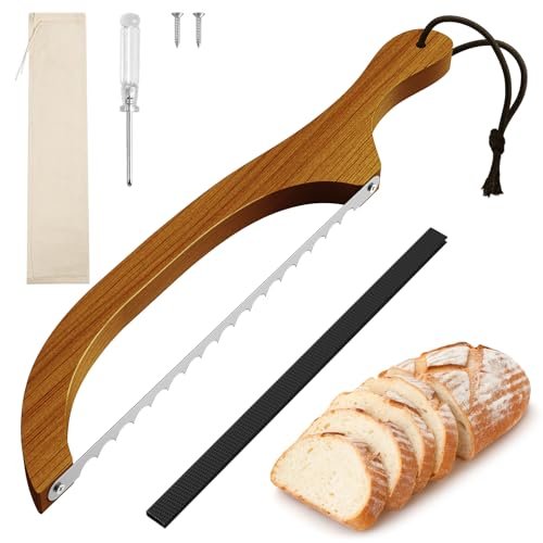 FTCIRA Bread Knife for Homemade Bread – Walnut Bow Cutter