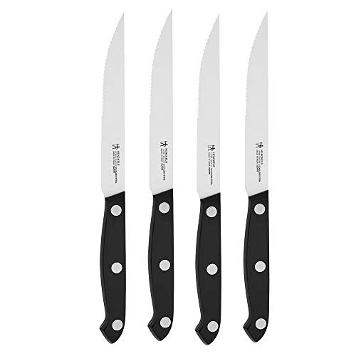 HENCKELS Prime Razor-Sharp Steak Knife Set of 4, Black