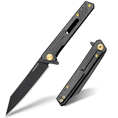 VALHALLA Slim EDC Pocket Knife, 2.98'' D2 Steel Folding...