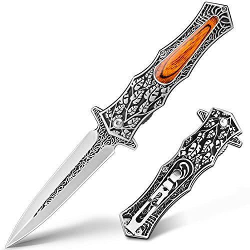 VALHALLA PASTOR Pocket Knife, 3.7'' Folding Knife with 3D...