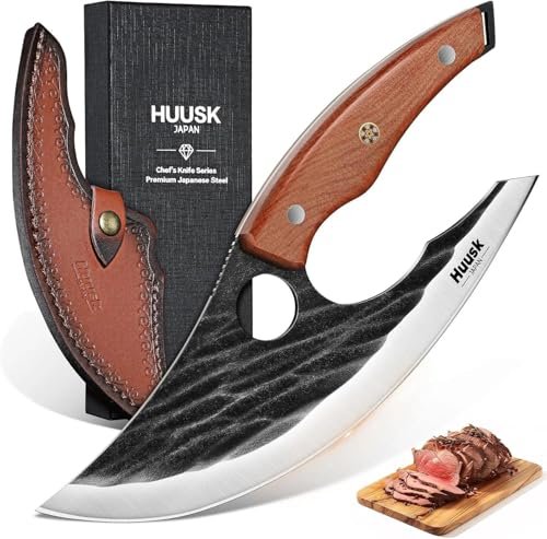 Huusk Japan Ulu Knife with Sheath - Hand Forged Ultimo