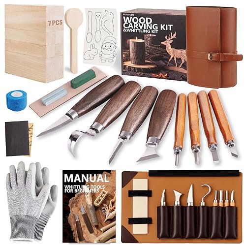 Wood Carving Kit Whittling Kit: Deluxe Wood Carving Tools...