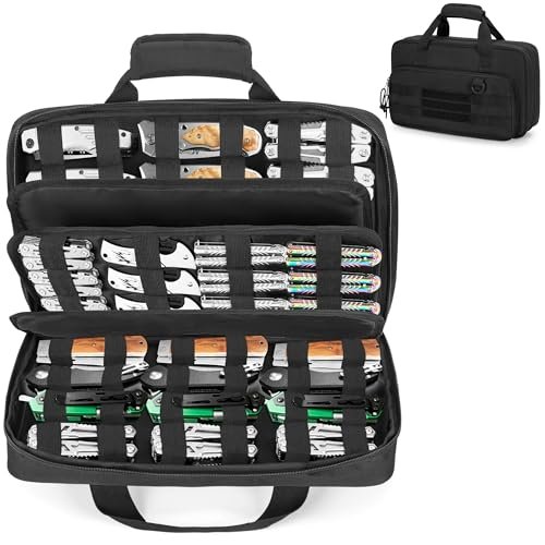 samdew Knife Display Bag for 74+ Pocket Knives Storage Case