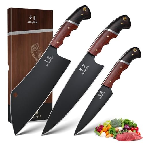 DRGSKL Japanese Chef Knife Set - 3 PCS Kitchen Knives