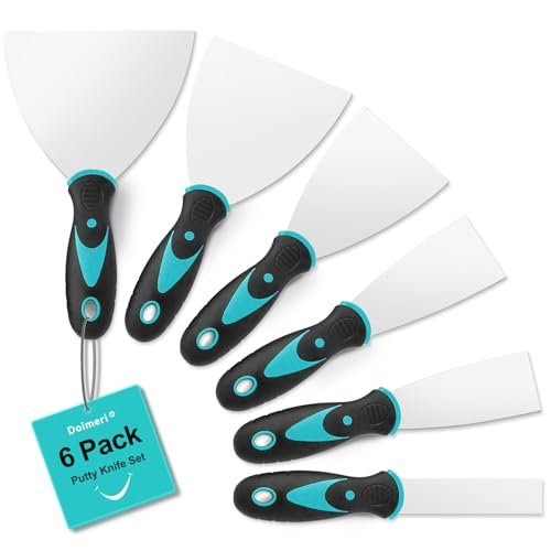 Doimeri 6 Pack Putty Knife, 1” 1.5” Stainless Steel Scrapers