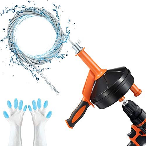 Drain Auger, Clog Remover with Drill auto feed vs manual feed drain cleaner - Drain Auger, Clog Remover with Drill