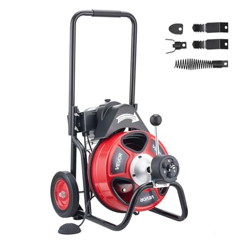 VEVOR Drain Cleaner Machine 100 FT auto feed vs manual feed drain cleaner - VEVOR Drain Cleaner Machine 100 FT