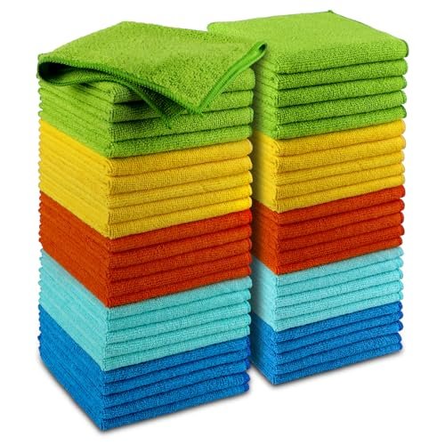 AIDEA Microfiber Cleaning Cloth-50PK, Microfiber... bamboo vs microfiber cleaning cloths - AIDEA Microfiber Cleaning Cloth-50PK, Microfiber...