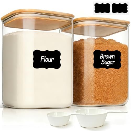 ComSaf Flour Sugar Storage Containers 4 Qt, Set of 2.