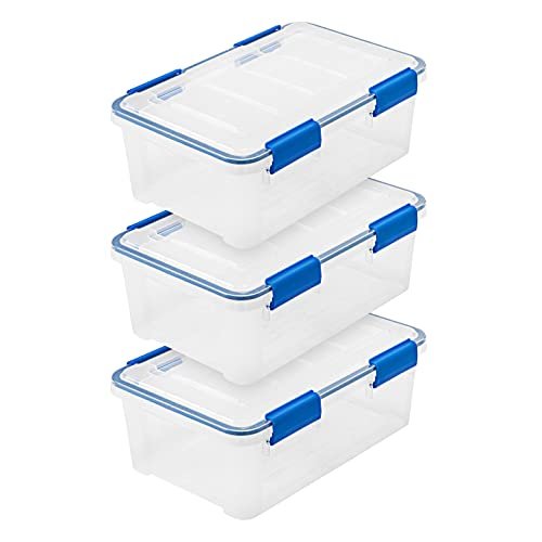 IRIS USA 3-Pack 16 Qt Storage Bins with Gasket Lids