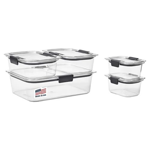 Rubbermaid Brilliance Food Storage Containers, Set of 5.