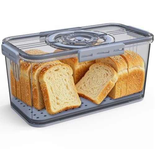 Bread Box with Lid and Handle,Airtight Bread Storage...