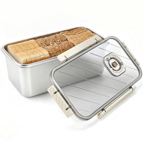ZEAYEA Bread Box for Kitchen Counter, Time Recording...