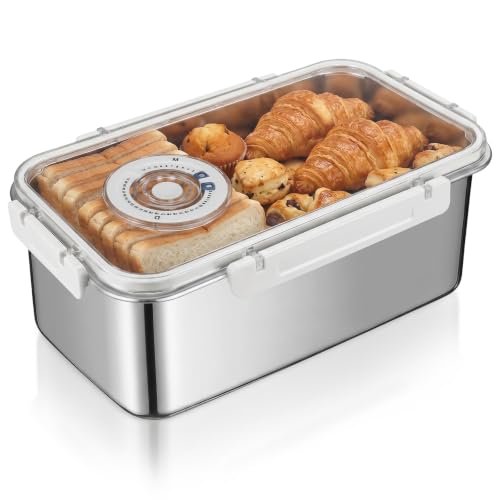 Idymere Large Stainless Steel Bread Storage Box with Lid