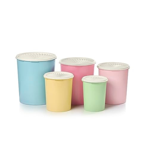 Tupperware Heritage 10-Piece Pastel Tall Canister Set (5...