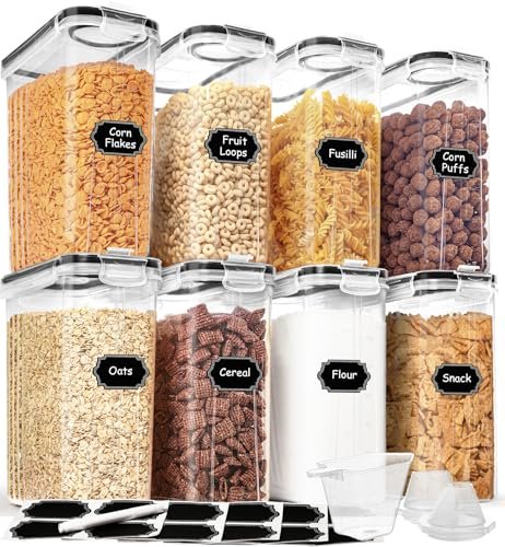 Cereal Containers Storage Set (4L / 135.2oz), 8-Piece...