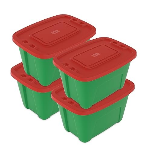 SIMPLYKLEEN 4-Pack Christmas Storage Totes with Lids.