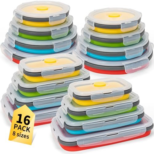 Collapsible Food Storage Containers with Lid & Air Vent Set
