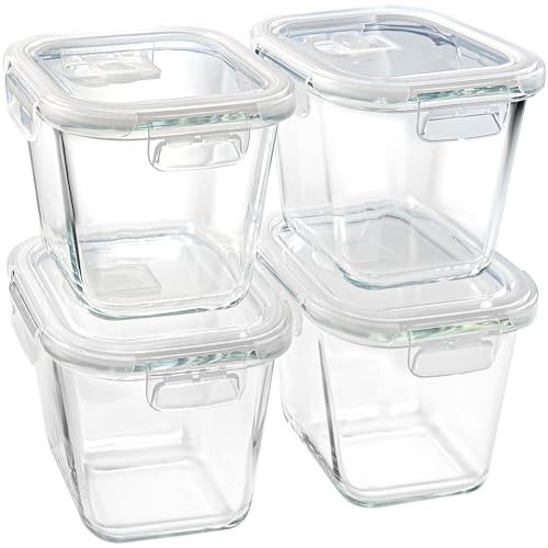 Susukkie Borosilicate Glass Soup Containers with Lids, 32...