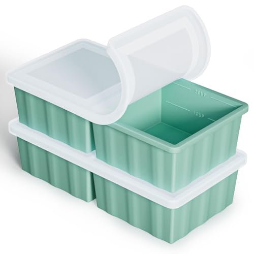 Silicone Freezer Tray for Soup Ice Cubes: 2-Cup Portion.