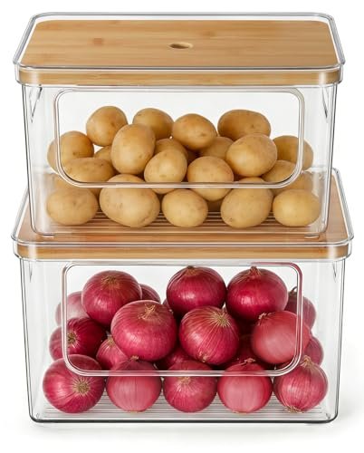 Hudgan Potato and Onion Storage Bin for Pantry Organizers