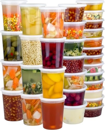 60 Sets (120-Piece) Deli Containers with Lids, assorted...