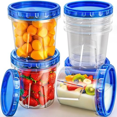 HOMETALL Freezer Storage Containers, [6 Pack-24 Oz]...