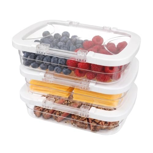 FEXVRQOL 3-Pack Deli Meat Container for Fridge, Stackable.