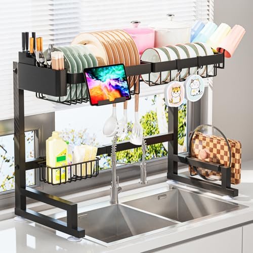 ADBIU Over The Sink Dish Drying Rack Expandable 2 Tier