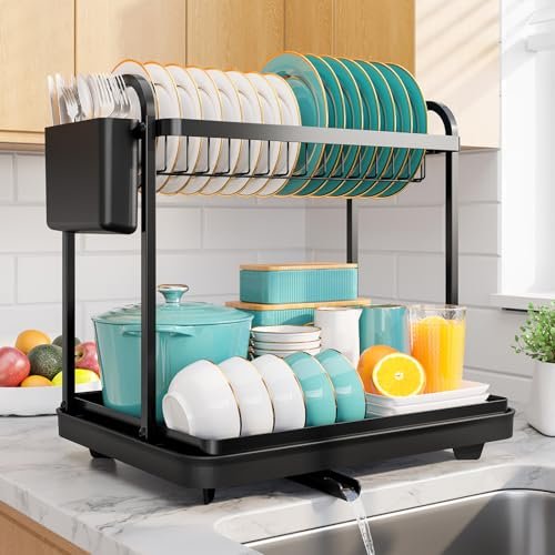 Sakugi 2-Tier Dish Drying Rack - Stainless Steel Organizer