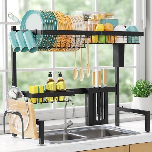 Sakugi Over The Sink Dish Drying Rack Adjustable Stainless...