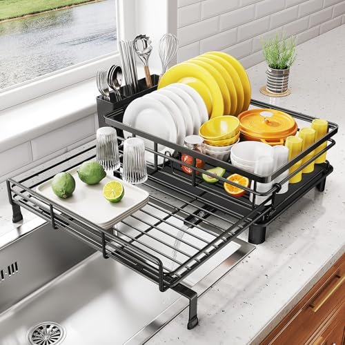 Expandable Dish Drying Rack for Kitchen Counter, Stainless...