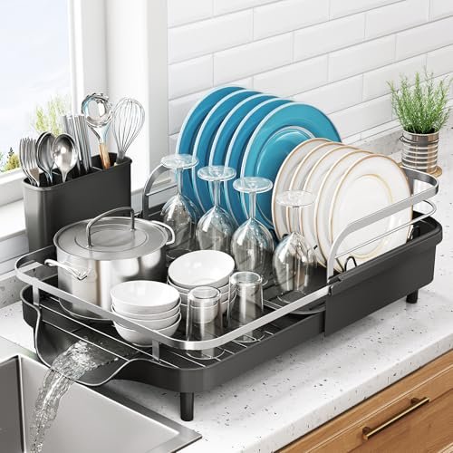 SNTD Expandable Dish Drying Rack for Kitchen Counter