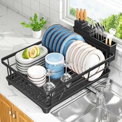 Kmiectse Dish Drying Rack for Small Kitchen Counter Utensil...