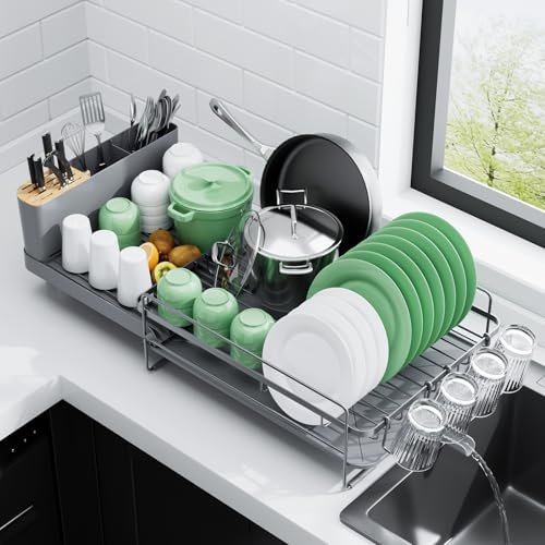 Kitsure Extendable Large Dish Drying Rack, 18.2