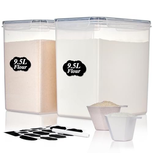 Vtopmart 9.5L Flour Sugar Storage Containers, 2 Pack