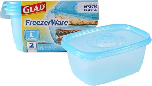 Glad GladWare FreezerWare Containers, Large Rectangle, 64...