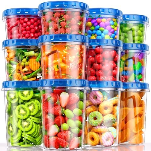 BiuLeon [12 Pack-34/24/17oz Freezer Storage Containers with...