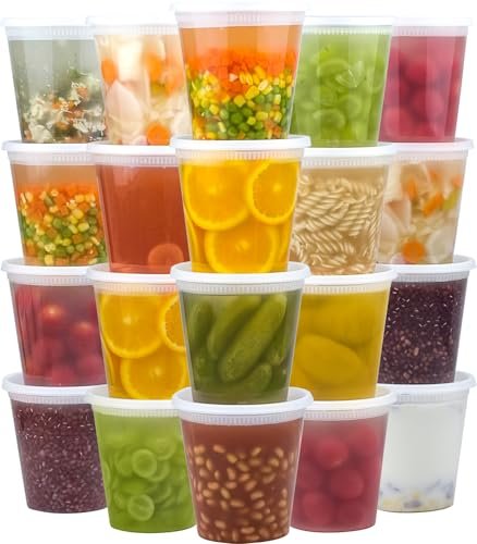 Dealusy 50 Set 32 oz Deli Containers with Lids