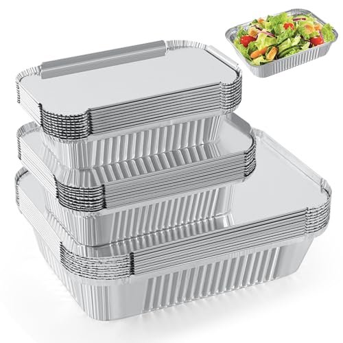 Notwoe® 30 Pack Disposable Aluminum Pans With Lids