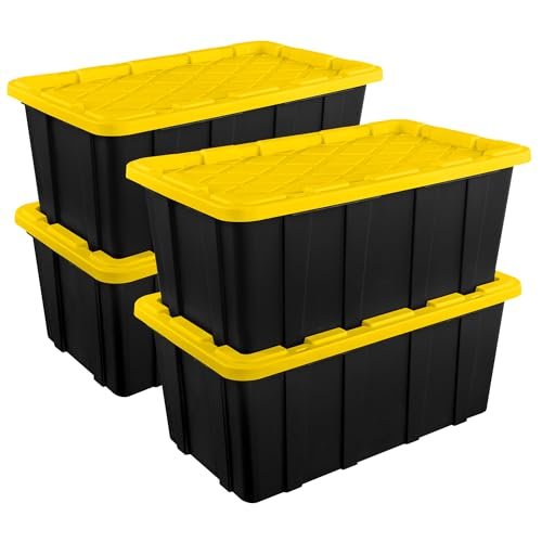 Sterilite Industrial Storage Tote with Lids for Garage...