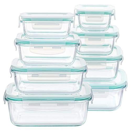 Vtopmart 8 Pack Glass Food Storage Containers with Airtight...