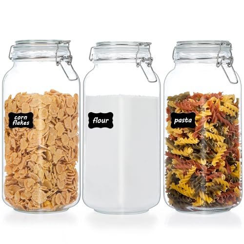 Vtopmart 78oz Glass Food Storage Jars with Airtight Lids