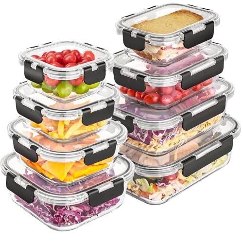 Liuruiyu 8 Pack Glass Food Storage Containers, Airtight,...