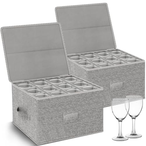Kukikan Wine Glass Storage Holder, Hard Shell, for 24...