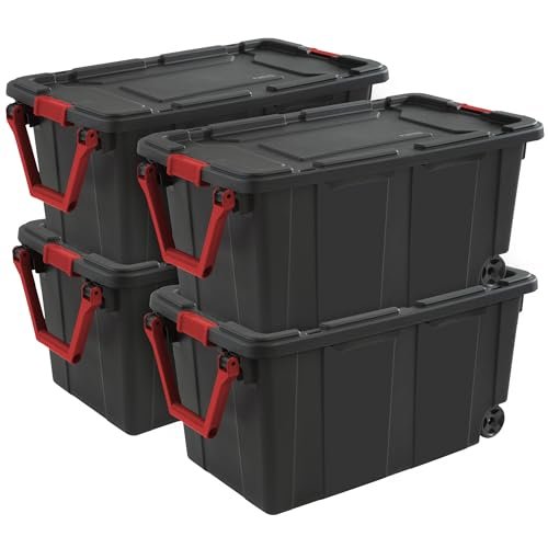 Sterilite Heavy Duty 40 Gallon Wheeled Industrial Storage...