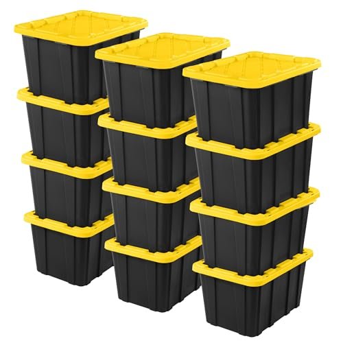 Sterilite Industrial Storage Tote with Lids for Garage 27...
