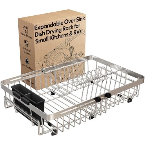 MAJALiS Dish Drying Rack Over The Sink with Utensil Holder