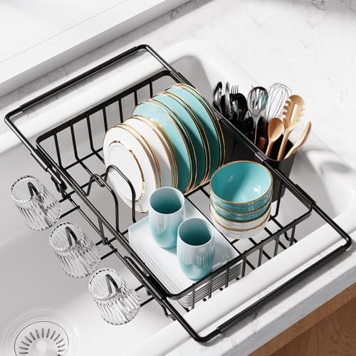 Sakugi Dish Drying Rack in Sink - Expandable Stainless Steel